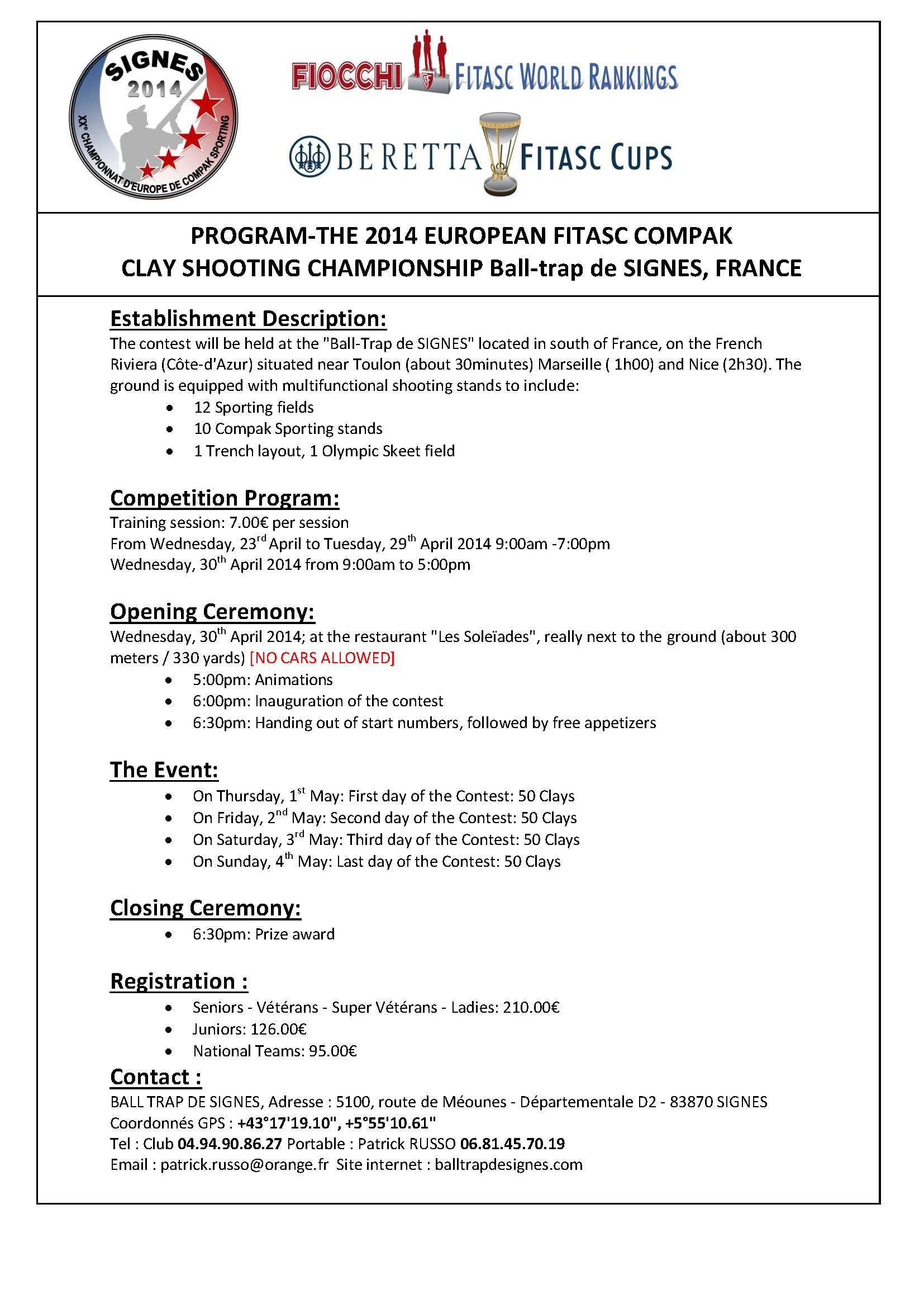 European championship Finale of European Cup - Compak Sporting - France (May 2014)