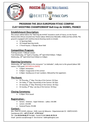 European championship Finale of European Cup - Compak Sporting - France (May 2014)