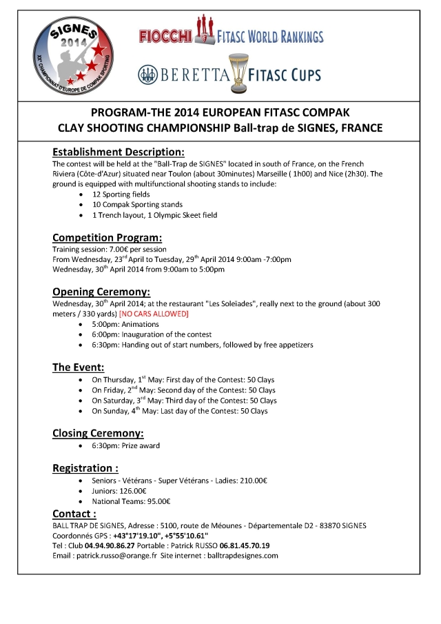 European championship Finale of European Cup - Compak Sporting - France (May 2014)