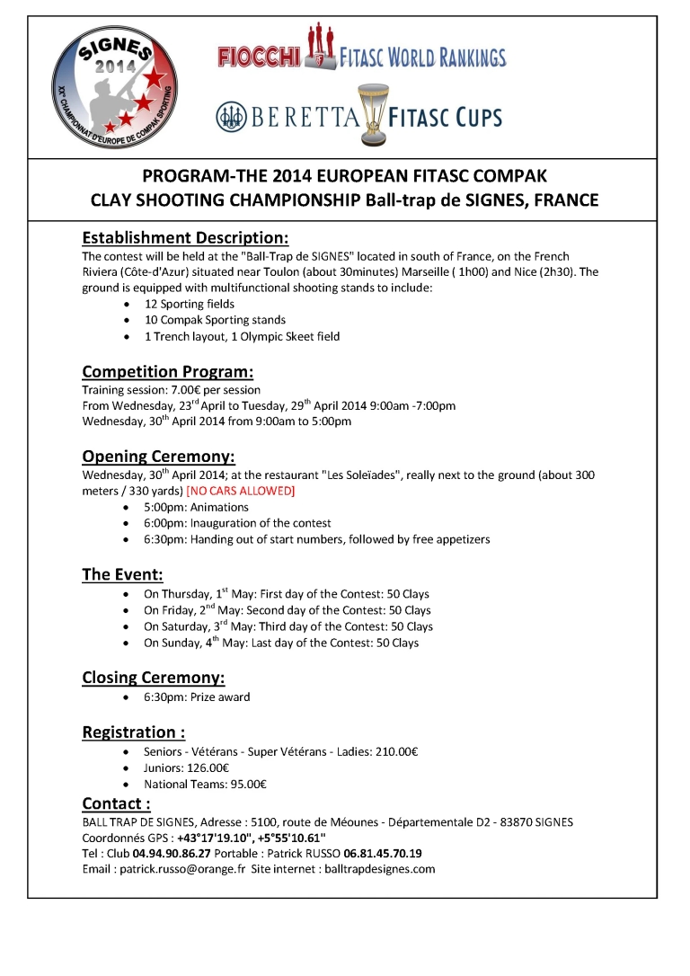 European championship Finale of European Cup - Compak Sporting - France (May 2014)