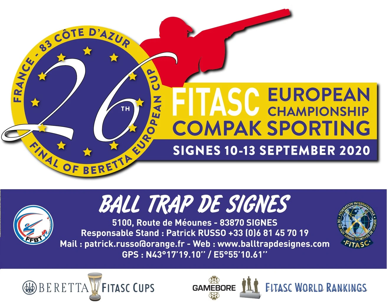 26th European Championship Finale Beretta European Cup - Compak Sporting - France (September 2020)